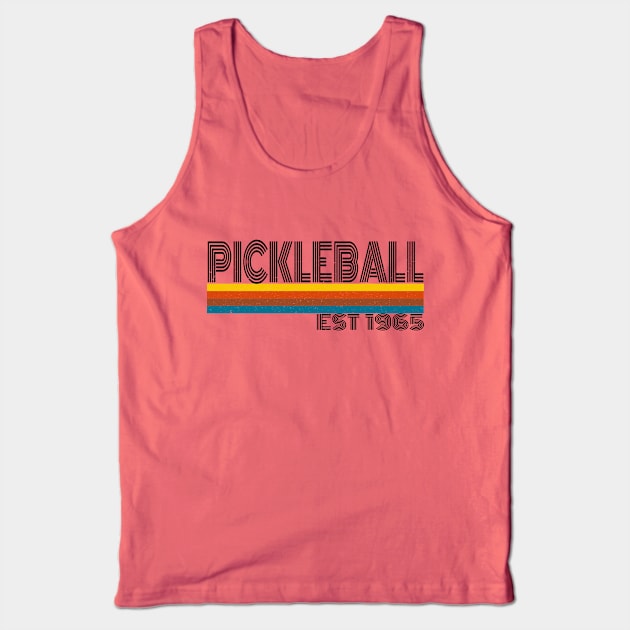 Classic Retro 70s Style Pickleball Tank Top by pho702